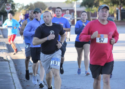 man is black shirt running